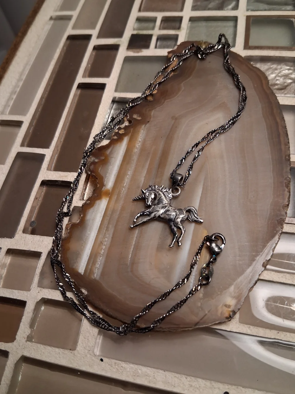 Silver Unicorn Pendant Necklace - Women's Jewelry